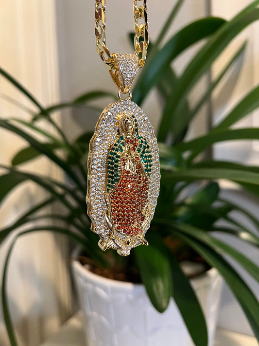 HQ Virgen Mary Pendant and Chain